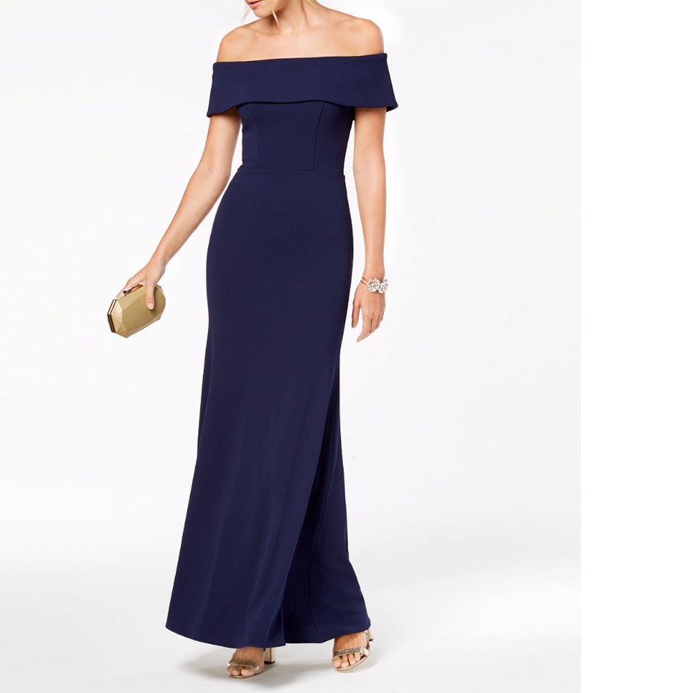 Navy Blue Evening Gown- Dress- Formal